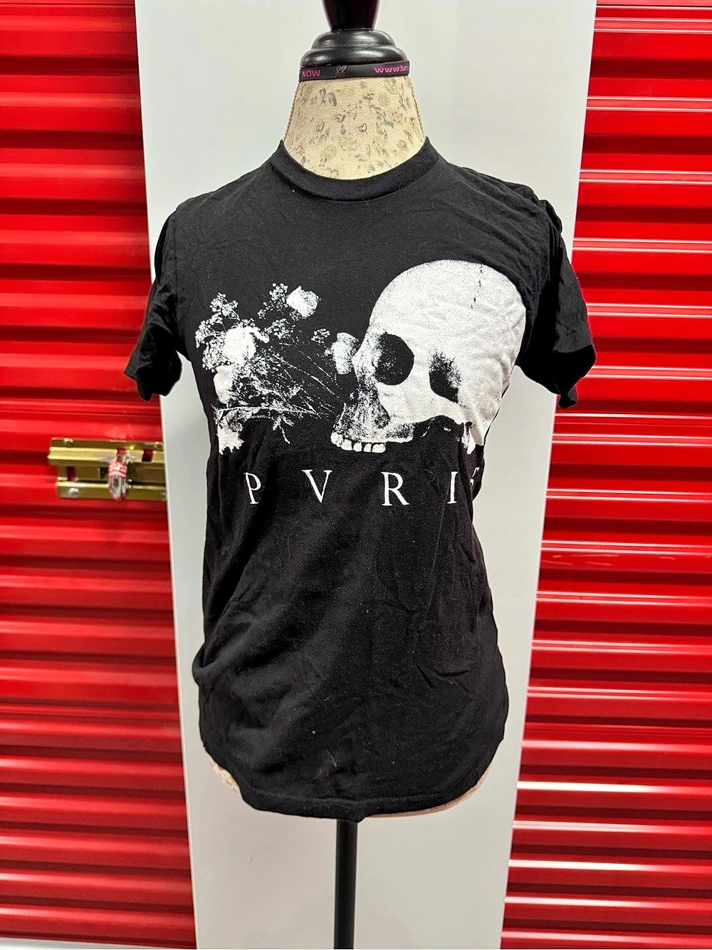 PVRIS Official Merchandise Skull Graphic T-Shirt Black & White Small